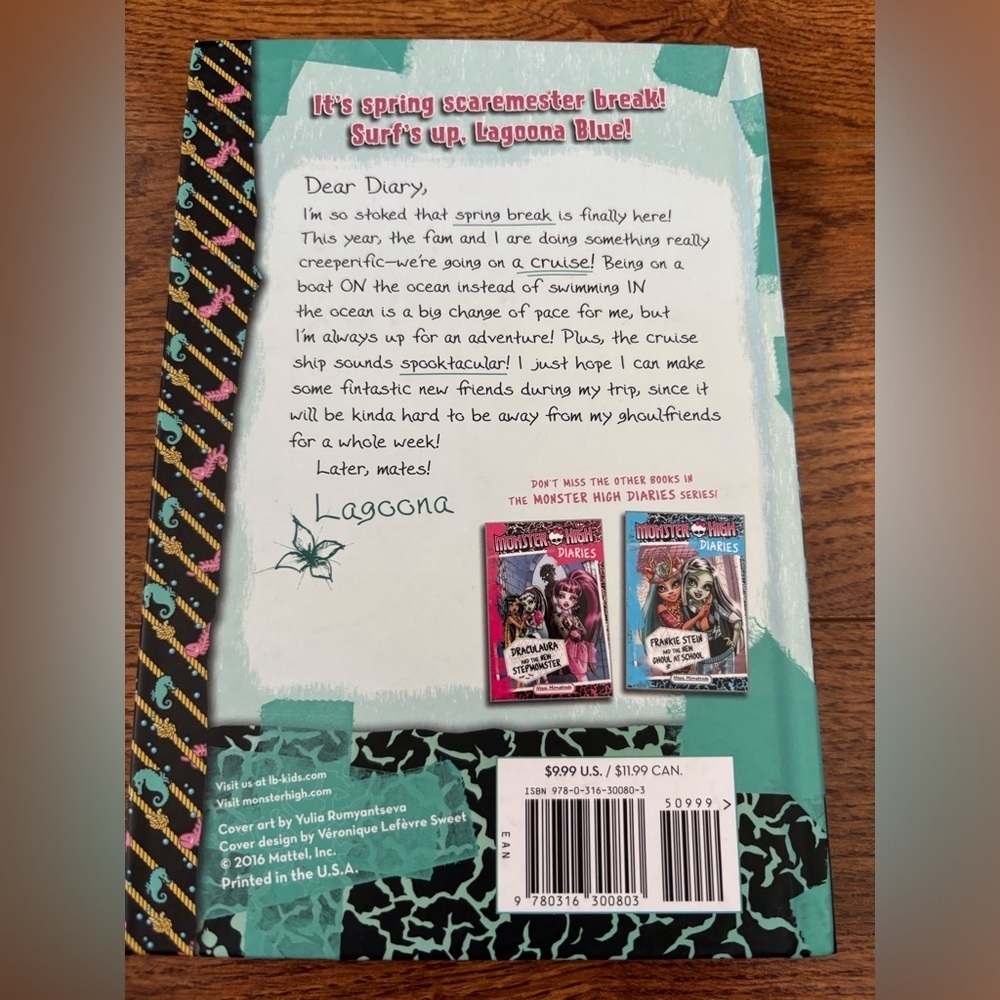 Monster High Diaries Lagoona Blue and the Big Sea Scarecation hardback book - Picture 3 of 3